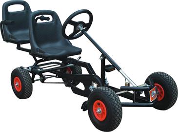  MegaLeg Pedal Gokart BlackPower til børn 5-12 år m/ekstra sæde