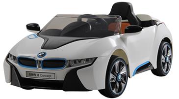 BMW  i8 Sportsvogn til Børn 12V m/fjernbetjening, Hvid