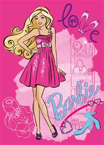 Barbie gulvtæppe v2 til børn 133x95