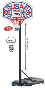 Basketball Kurv ''USA'' 210/260 cm mobil på stander