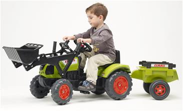 Claas Arion Pedal Traktor 410 + Frontskovl + Trailer