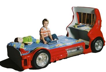 Lastbil Børne seng, Rød m/LED og Madras-2