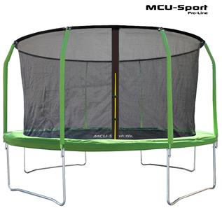 MCU-Sport Pro-line 3,7m Grøn Trampolin + Pro sikkerhedsnet