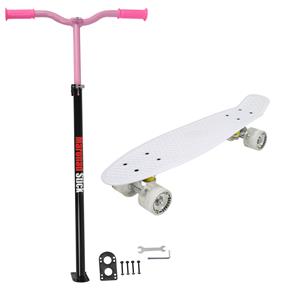  Maronad Retro Minicruiser Skateboard + Maronad Stick Hvid/Pink-2
