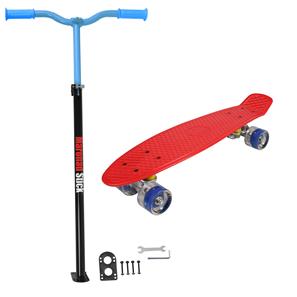 Maronad Retro Minicruiser Skateboard + Maronad Stick Rød/Blå-2