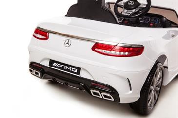 Mercedes S63 AMG til Børn 12V m/2.4G fjernbetjening og Gummihjul Hvid-2