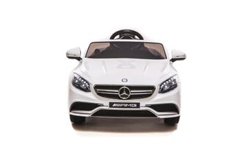 Mercedes S63 AMG til Børn 12V m/2.4G fjernbetjening og Gummihjul Hvid-4