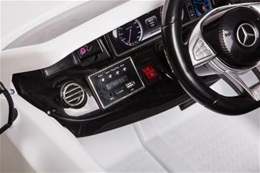 Mercedes S63 AMG til Børn 12V m/2.4G fjernbetjening og Gummihjul Hvid-5
