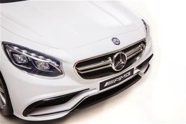 Mercedes S63 AMG til Børn 12V m/2.4G fjernbetjening og Gummihjul Hvid-8