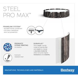  Bestway Steel Pro MAX Frame Pool 427 x 107cm m/pumpe,stige - Ny Model!-10