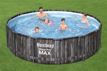 Bestway Steel Pro MAX Frame Pool 427 x 107cm m/pumpe,stige - Ny Model!-4