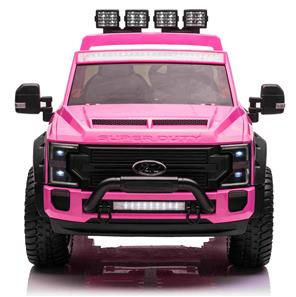 Ford Super Duty Truck m/24V14AH + 4xMotor + Gummihjul + Blødt skumsæde Pink-2