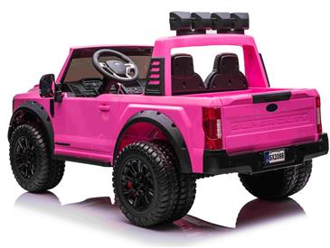 Ford Super Duty Truck m/24V14AH + 4xMotor + Gummihjul + Blødt skumsæde Pink-6