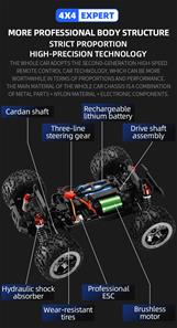 Guokai Monstertruck 1:16 Brushless 4WD Fjernstyret 2.4Ghz 45km/t Blå-10