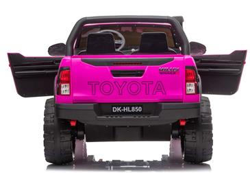 Toyota Hilux 24v ELBil m/2x24V 240W motor + Lædersæde + Gummihjul, Pink-10