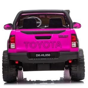 Toyota Hilux 24v ELBil m/2x24V 240W motor + Lædersæde + Gummihjul, Pink-5